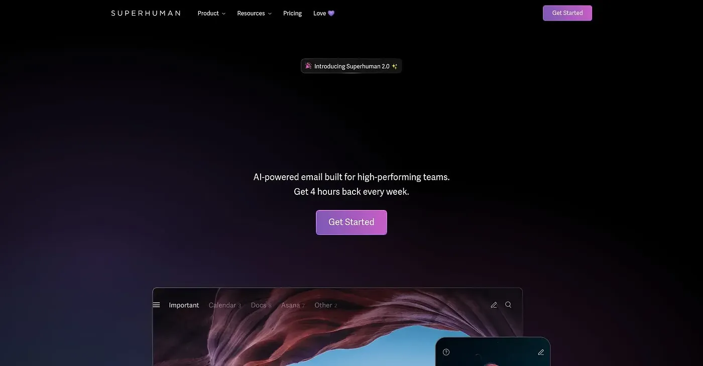 Screenshot of Superhuman