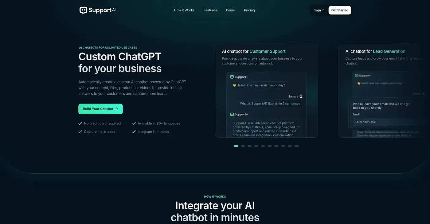 Screenshot of Support AI