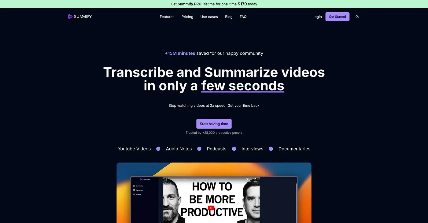 Screenshot of Summify