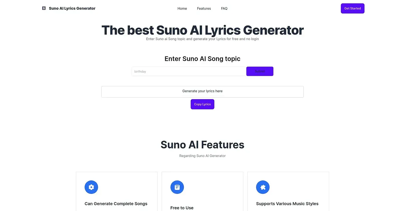 Screenshot of Suno Ai Music