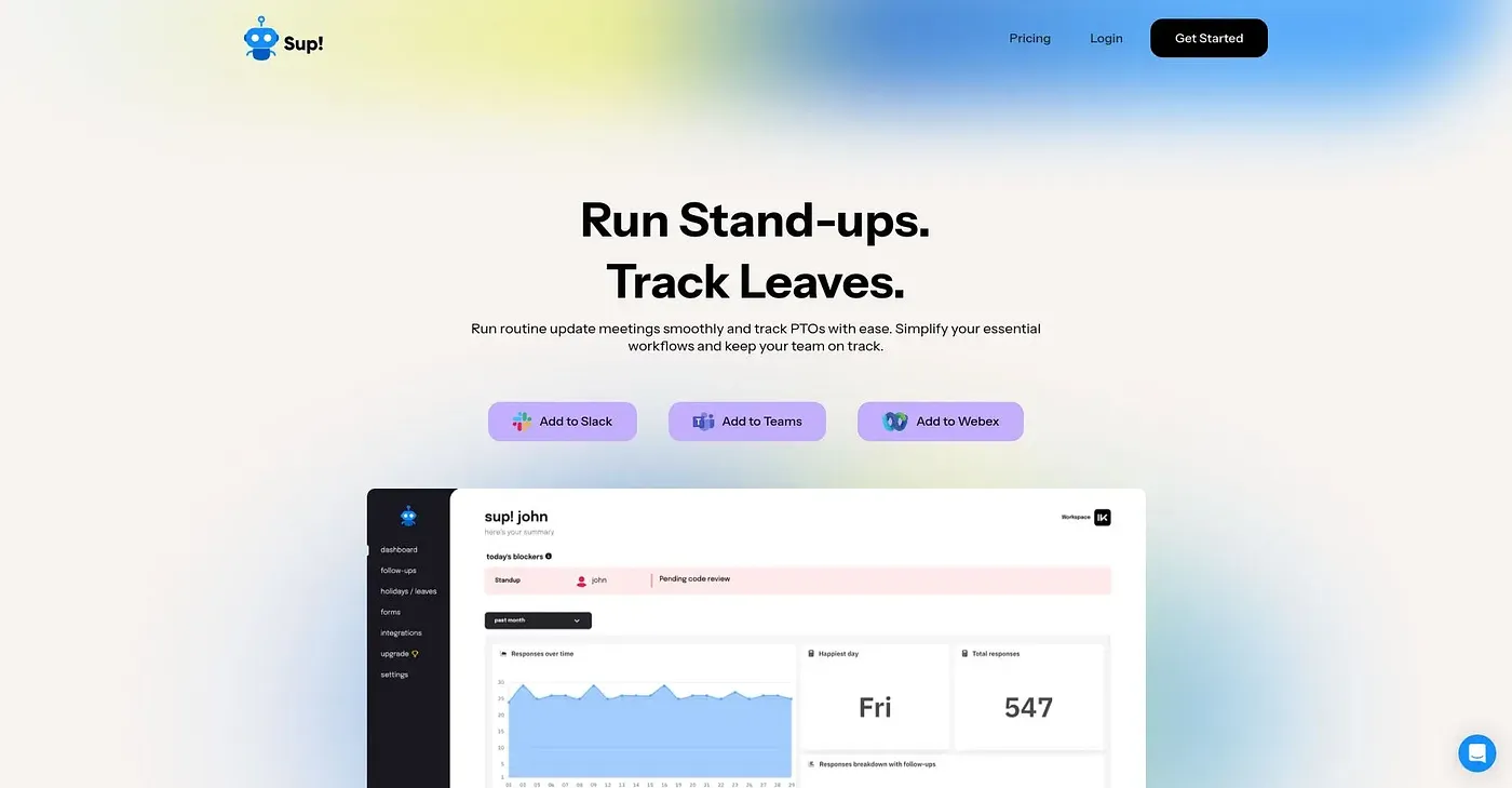 Screenshot of Sup