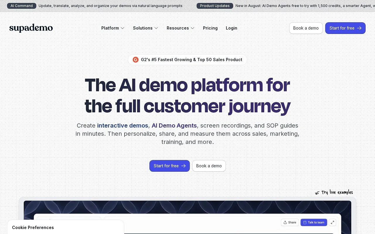 Screenshot of Supademo