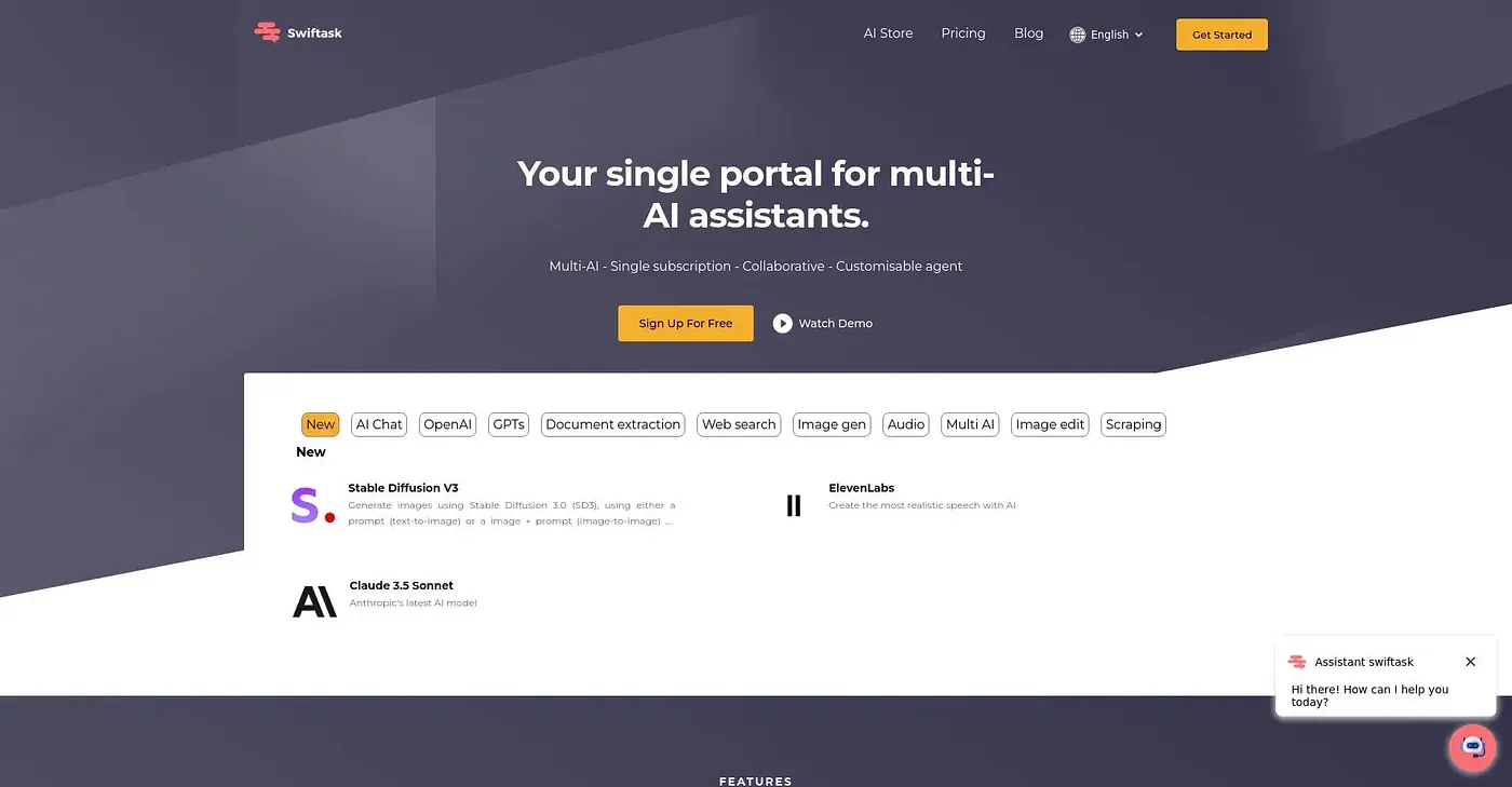 Screenshot of Swiftask AI