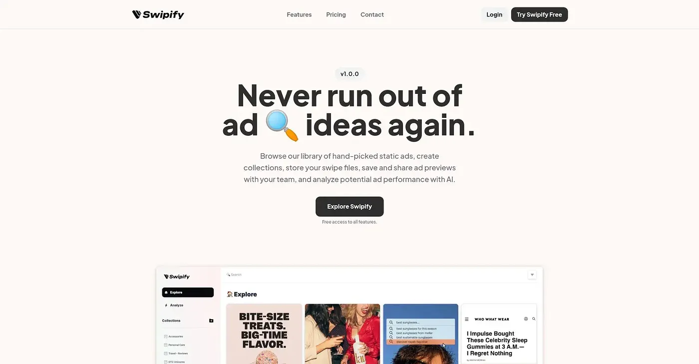 Screenshot of Swipify