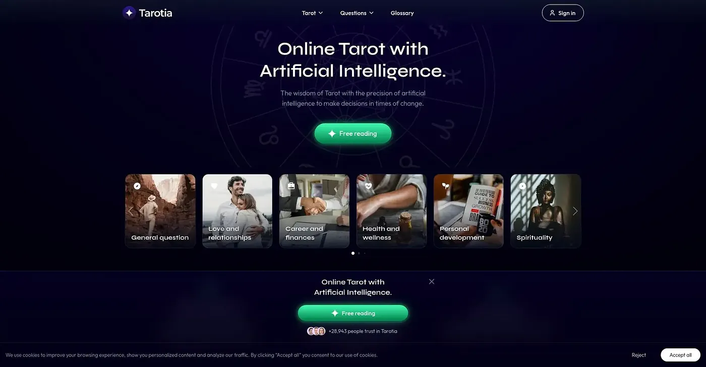 Screenshot of Tarotia
