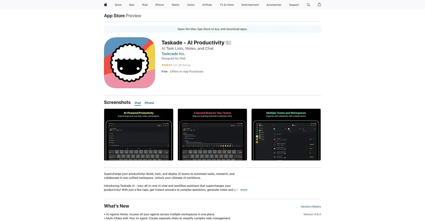 Screenshot of Taskade AI