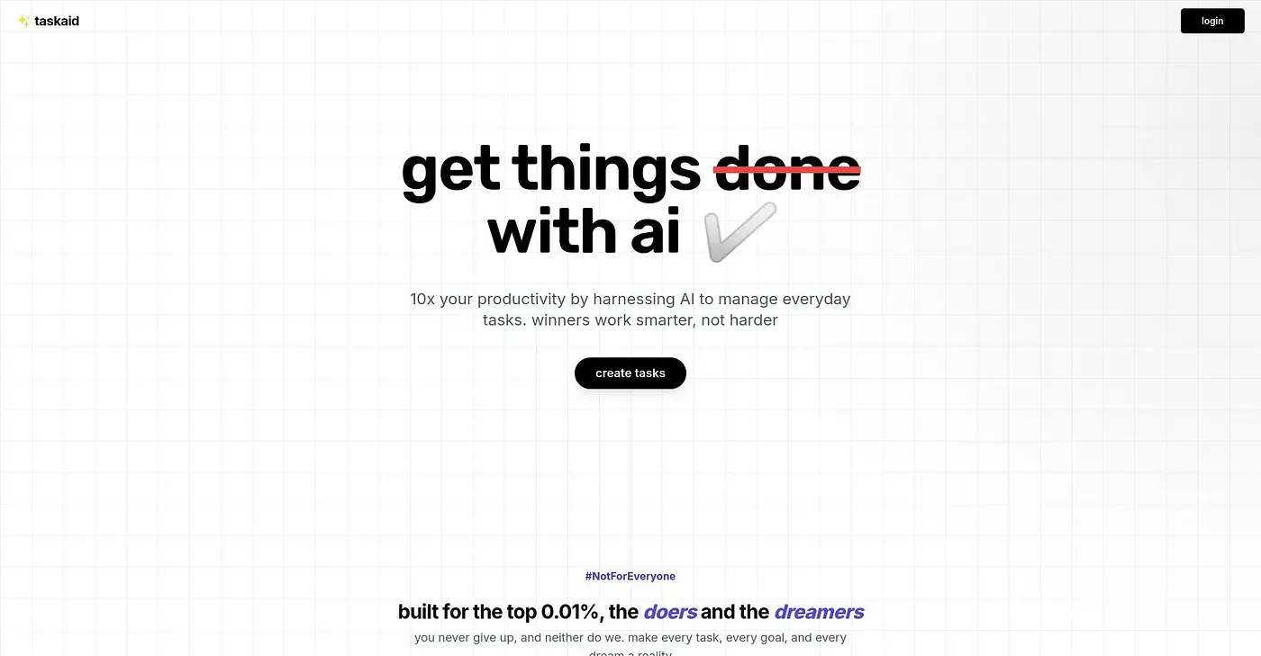 Screenshot of Taskaid AI