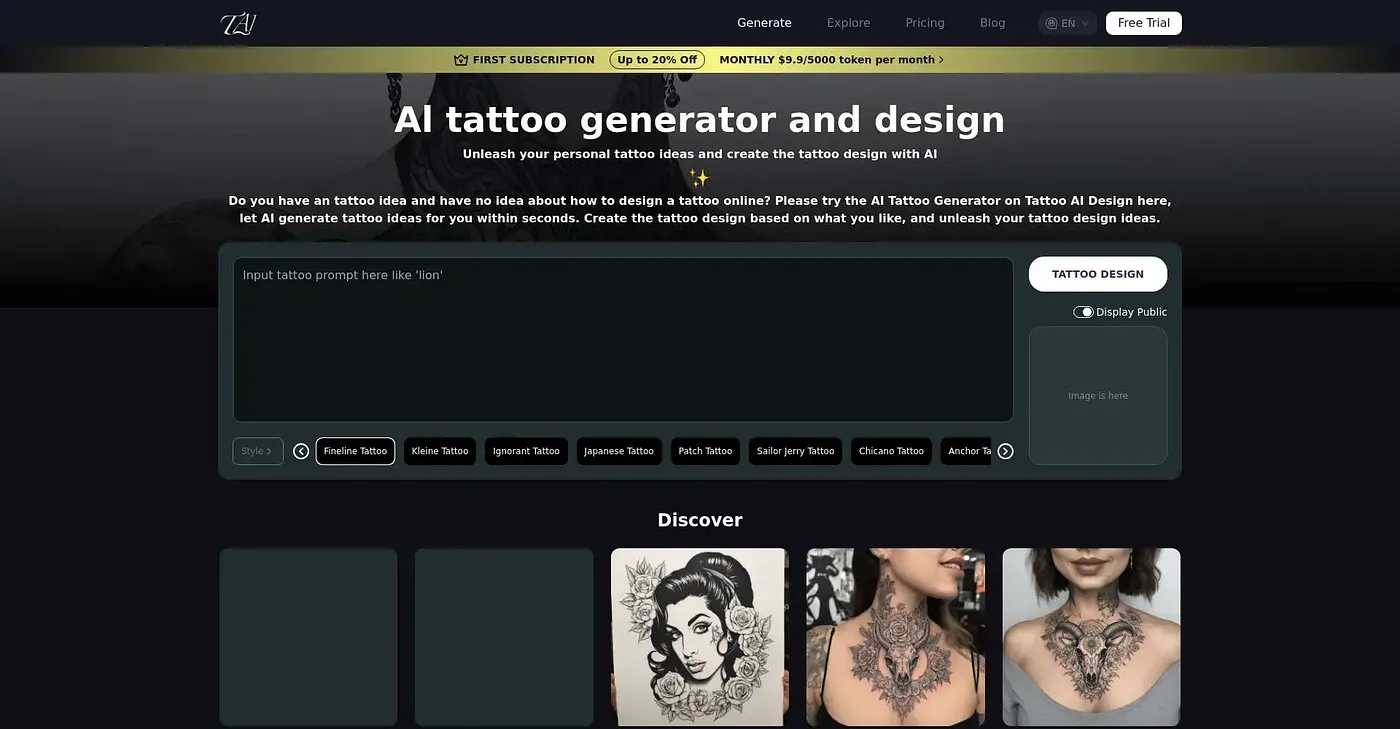 Screenshot of Tattoo AI