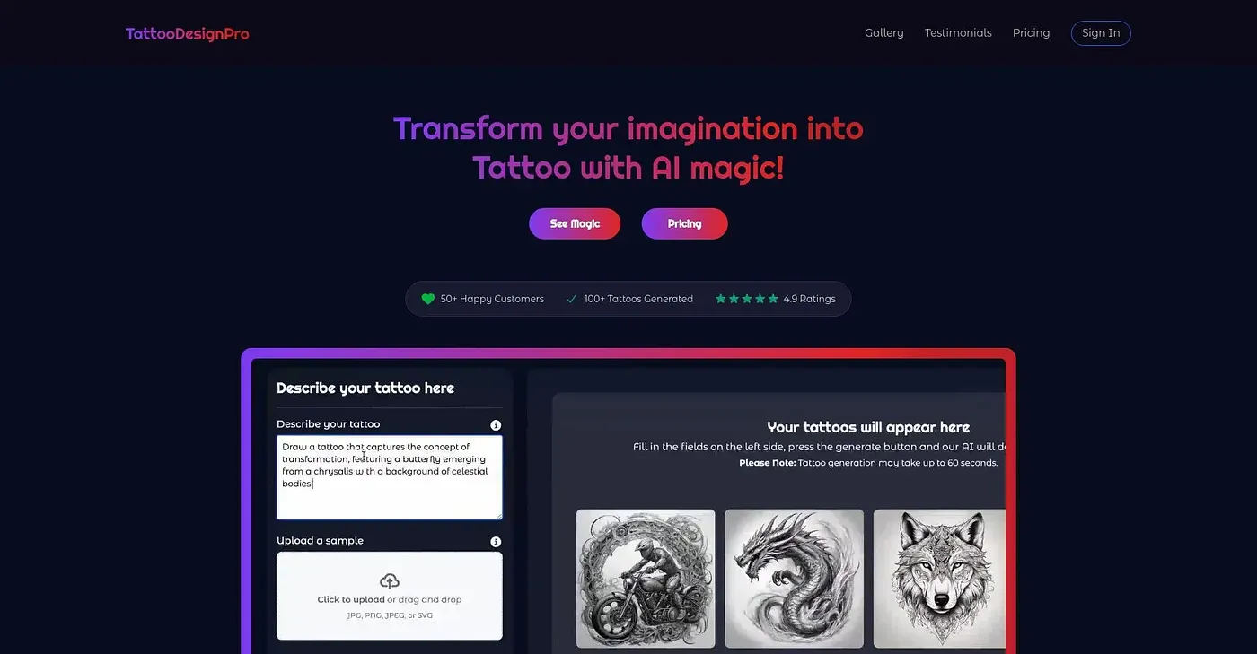 Screenshot of Tattoo Design Pro