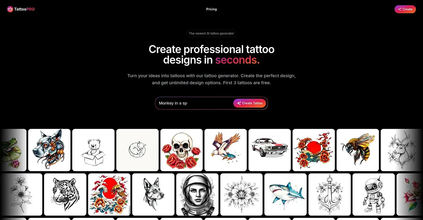 Screenshot of TattooPRO