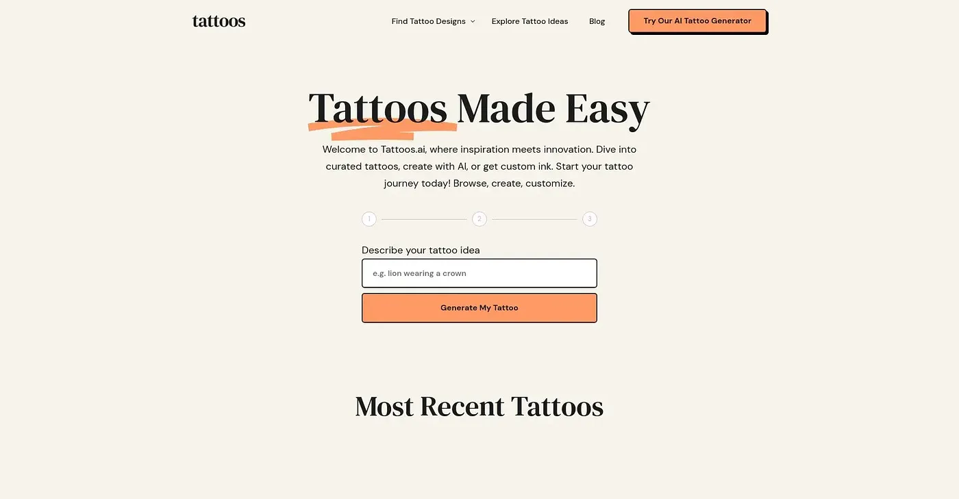 Screenshot of Tattoos AI