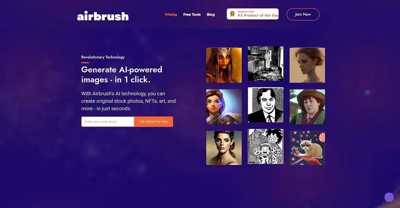 Screenshot of Airbrush AI