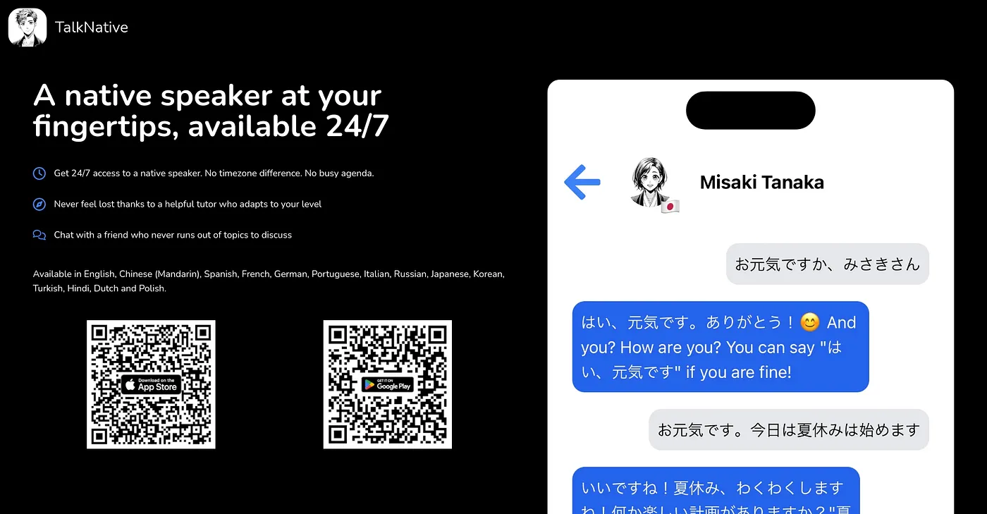 Screenshot of TalkNative