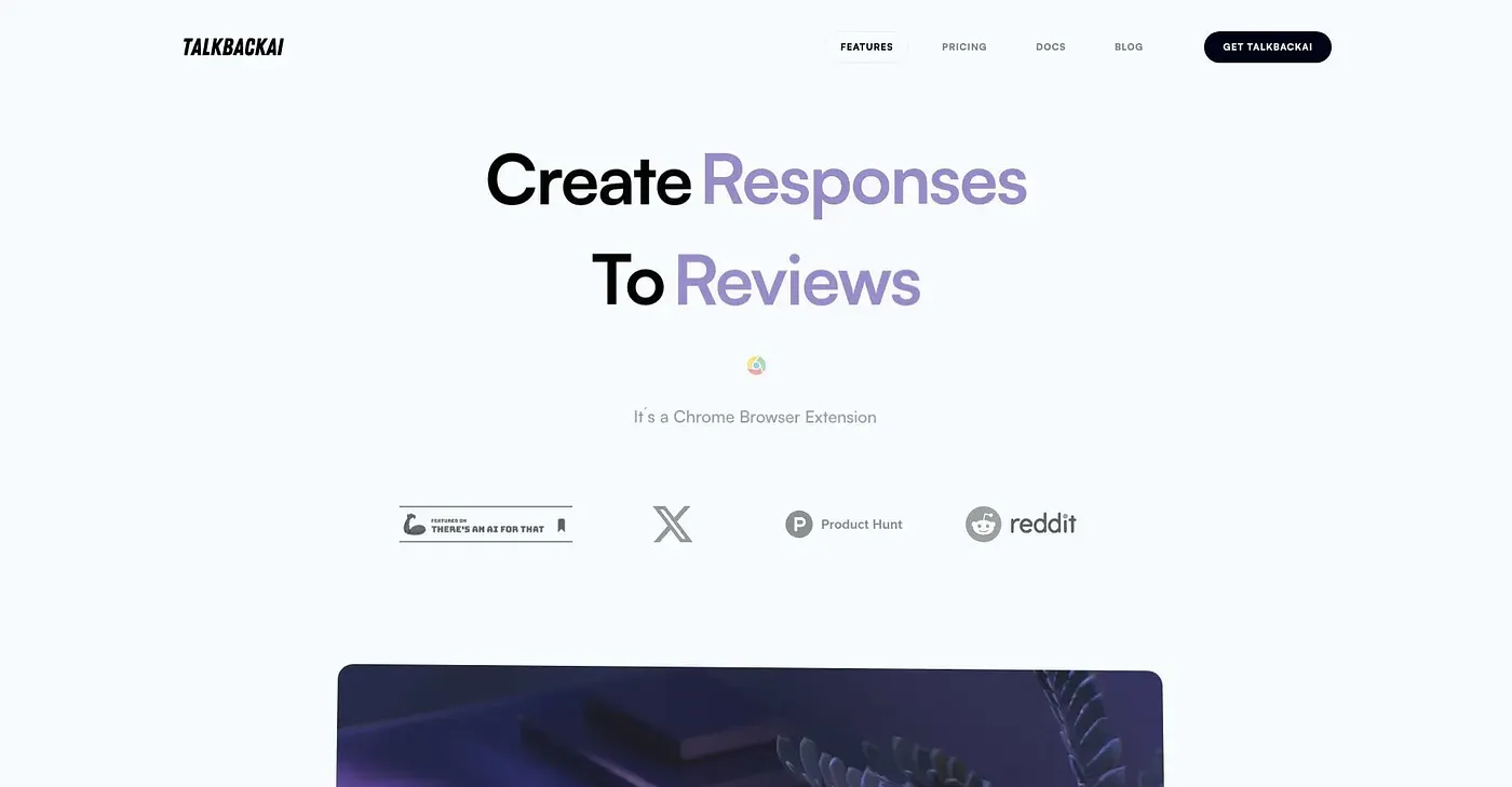 Screenshot of Talkback AI
