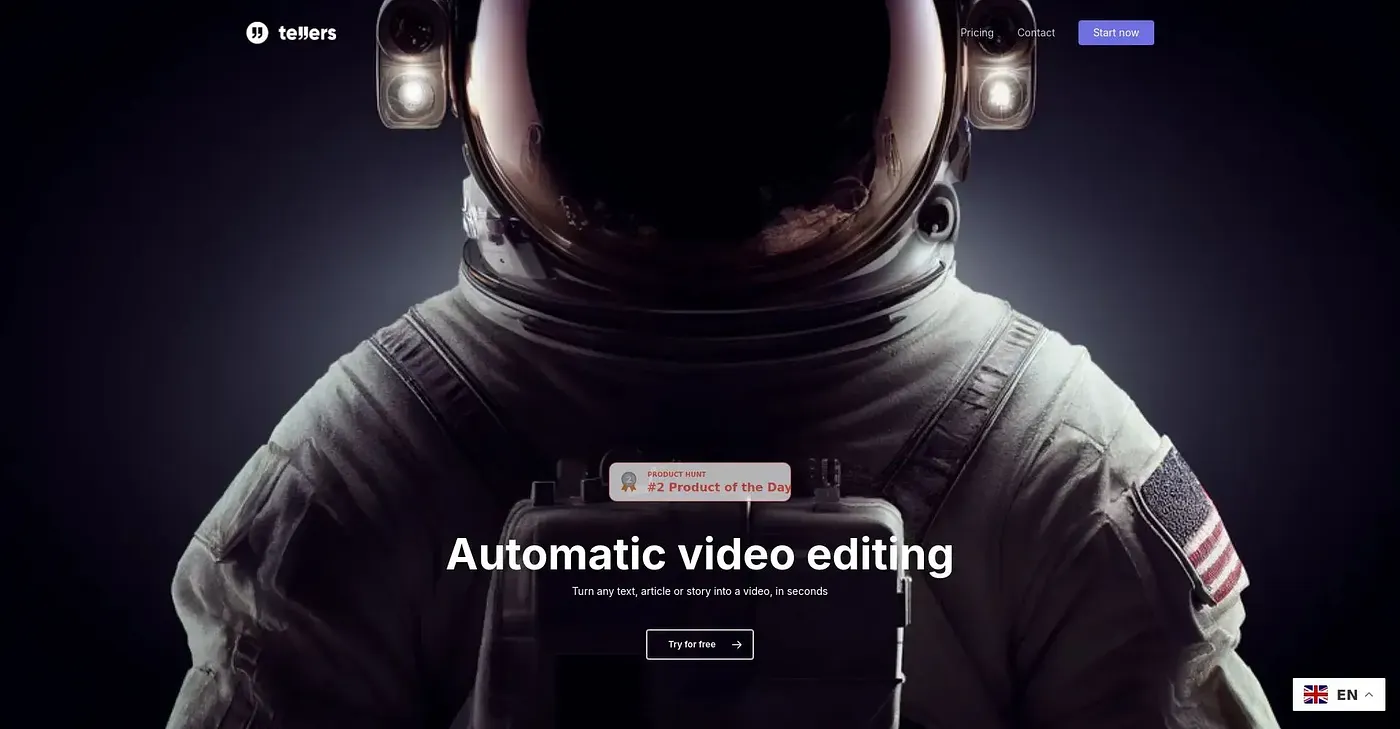 Screenshot of Tellers AI
