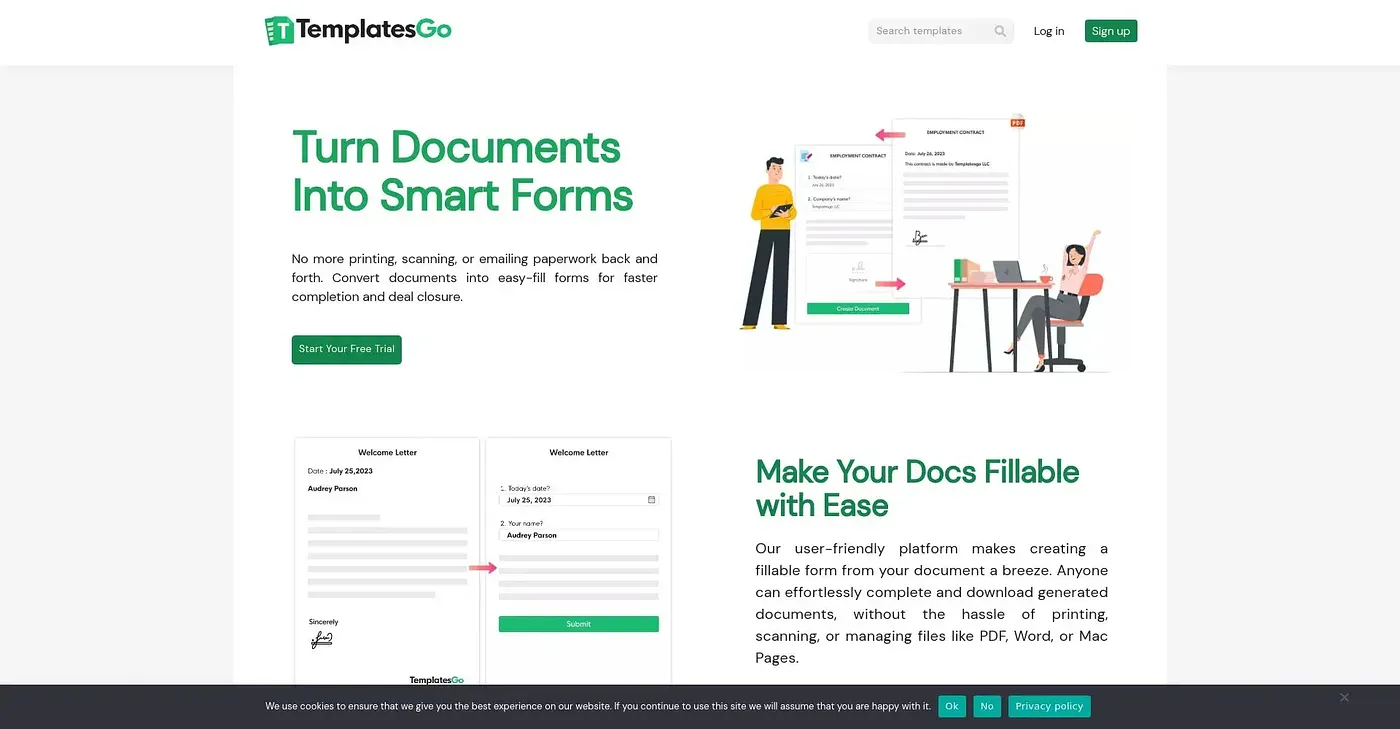 Screenshot of TemplatesGo
