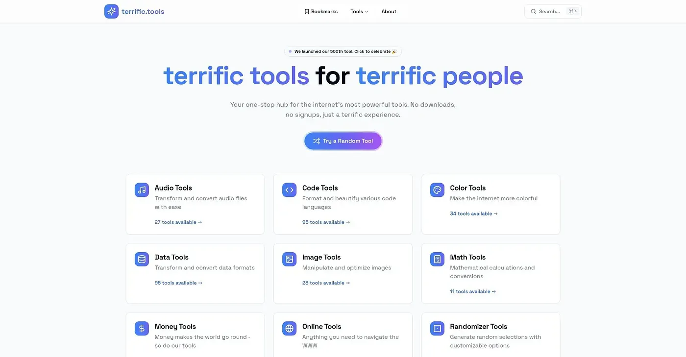 Screenshot of Terrific Tools