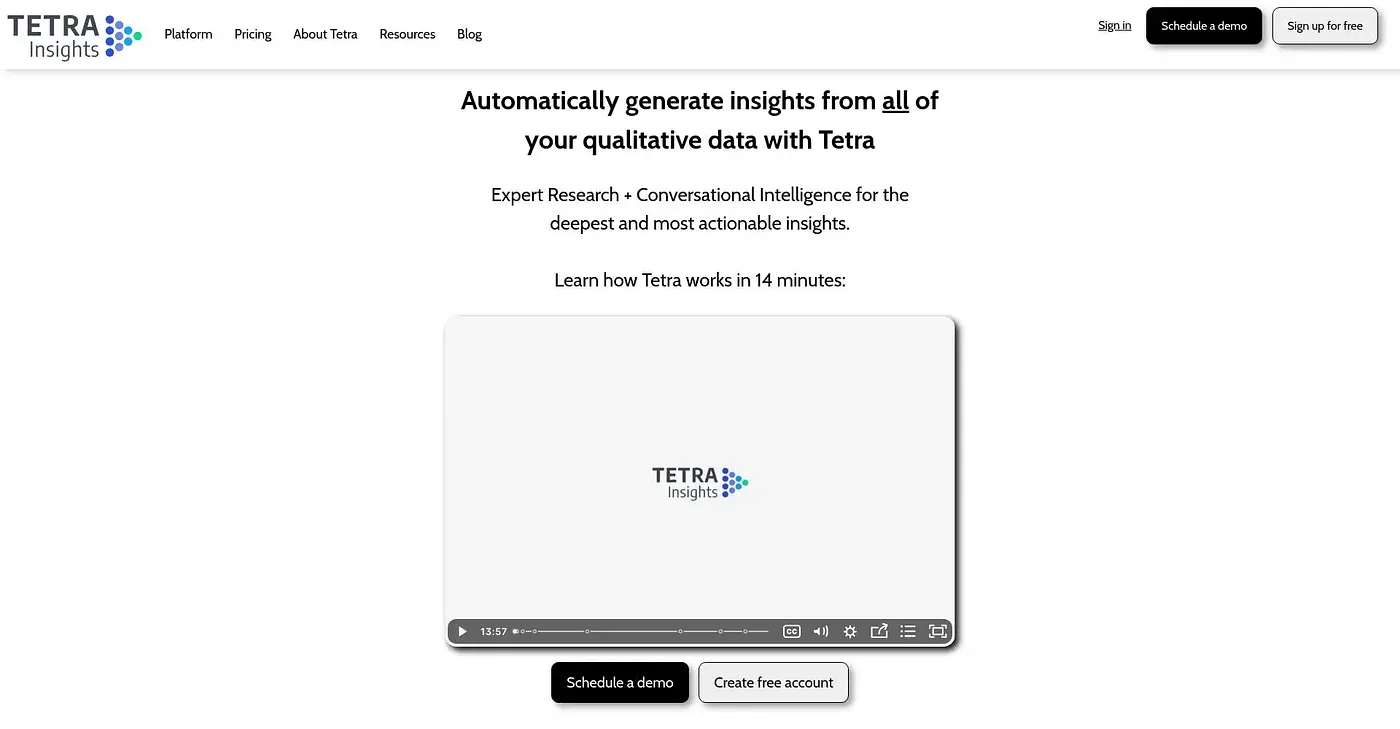 Screenshot of TetraInsights