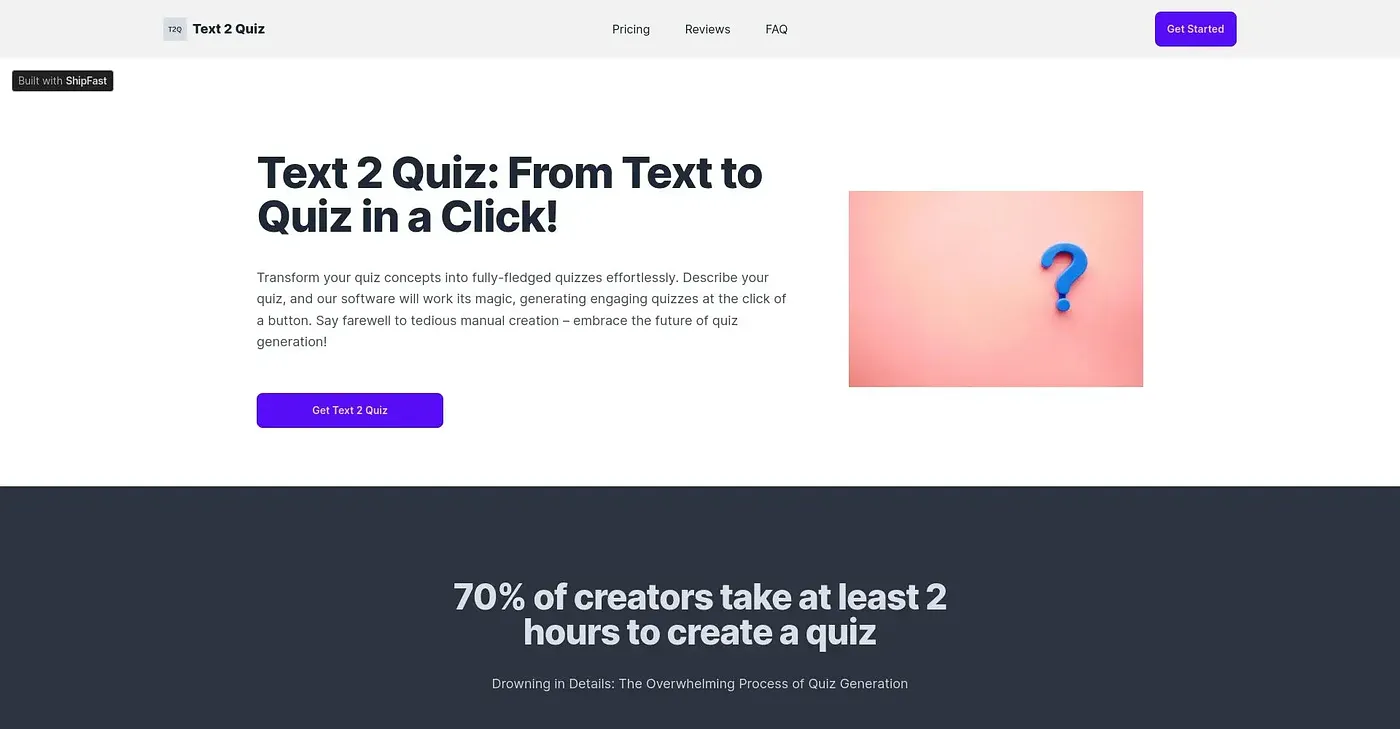 Screenshot of Text 2 Quiz