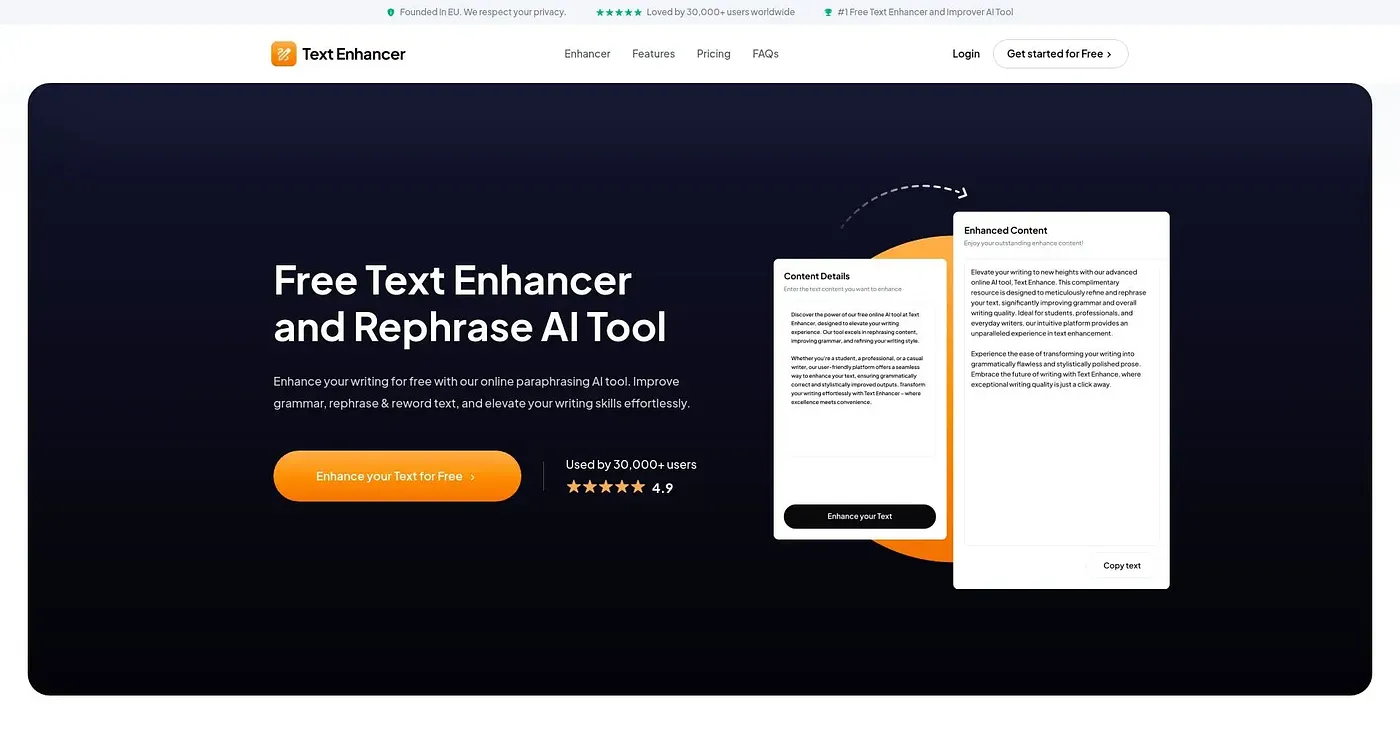 Screenshot of Text Enhancer