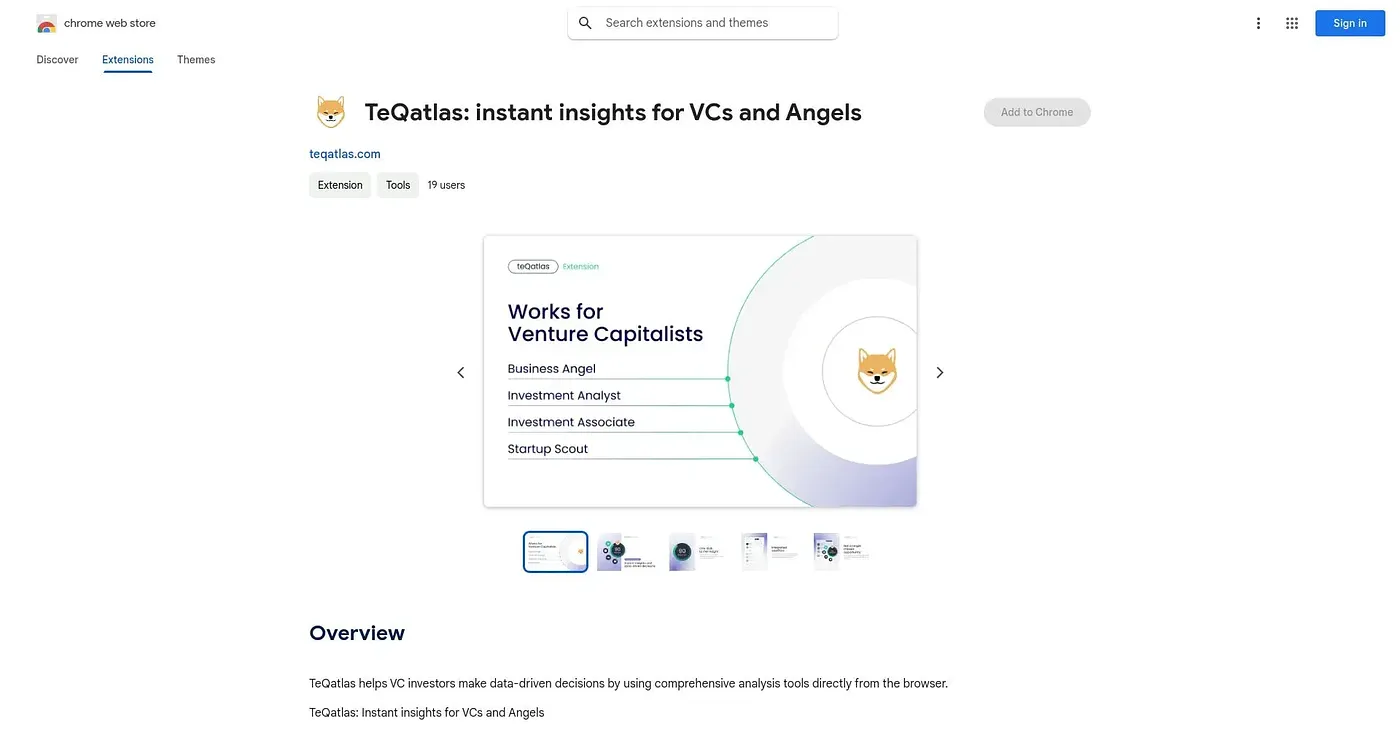 Screenshot of TeQatlas Chrome Extension