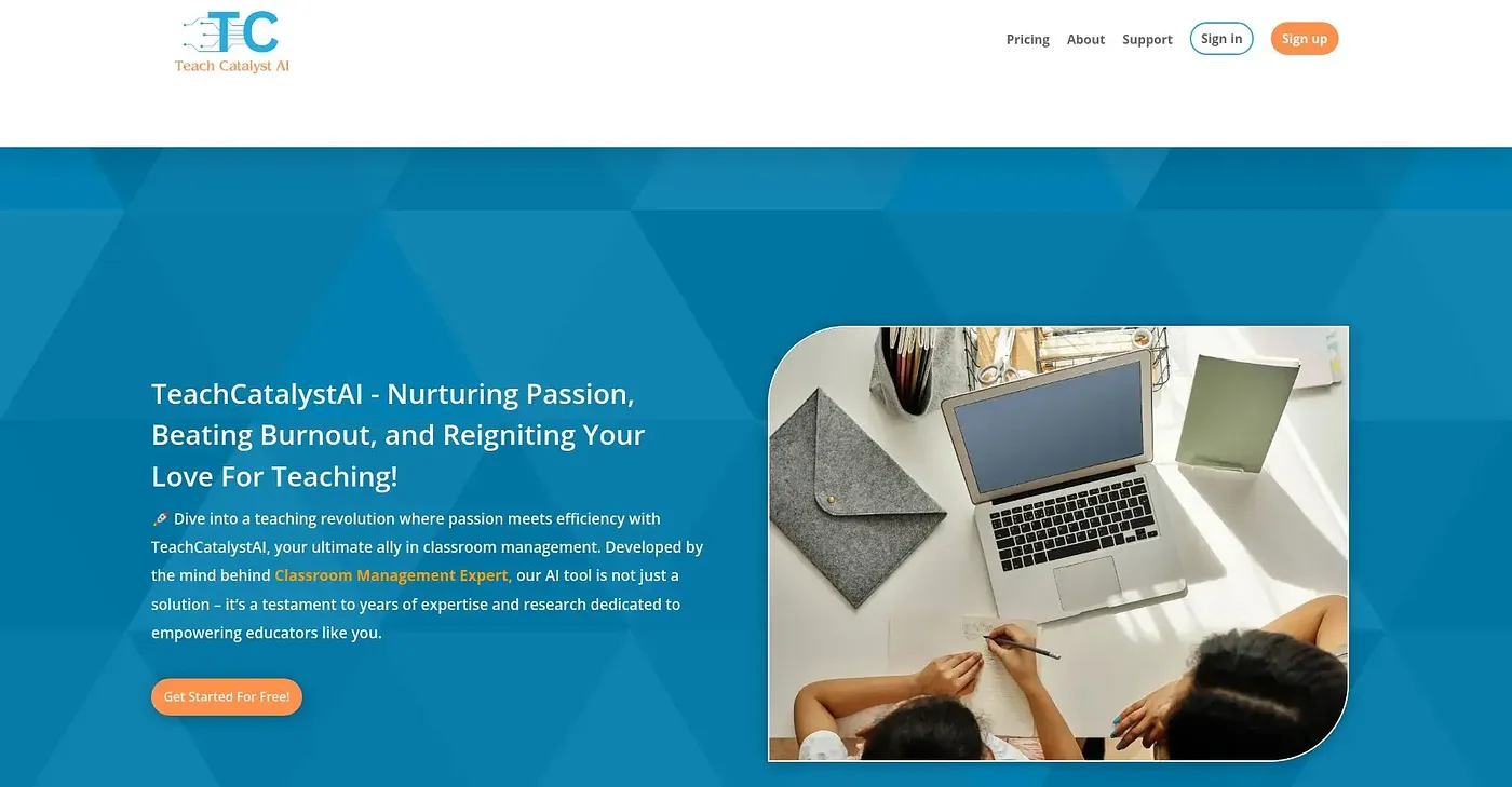 Screenshot of TeachCatalyst AI