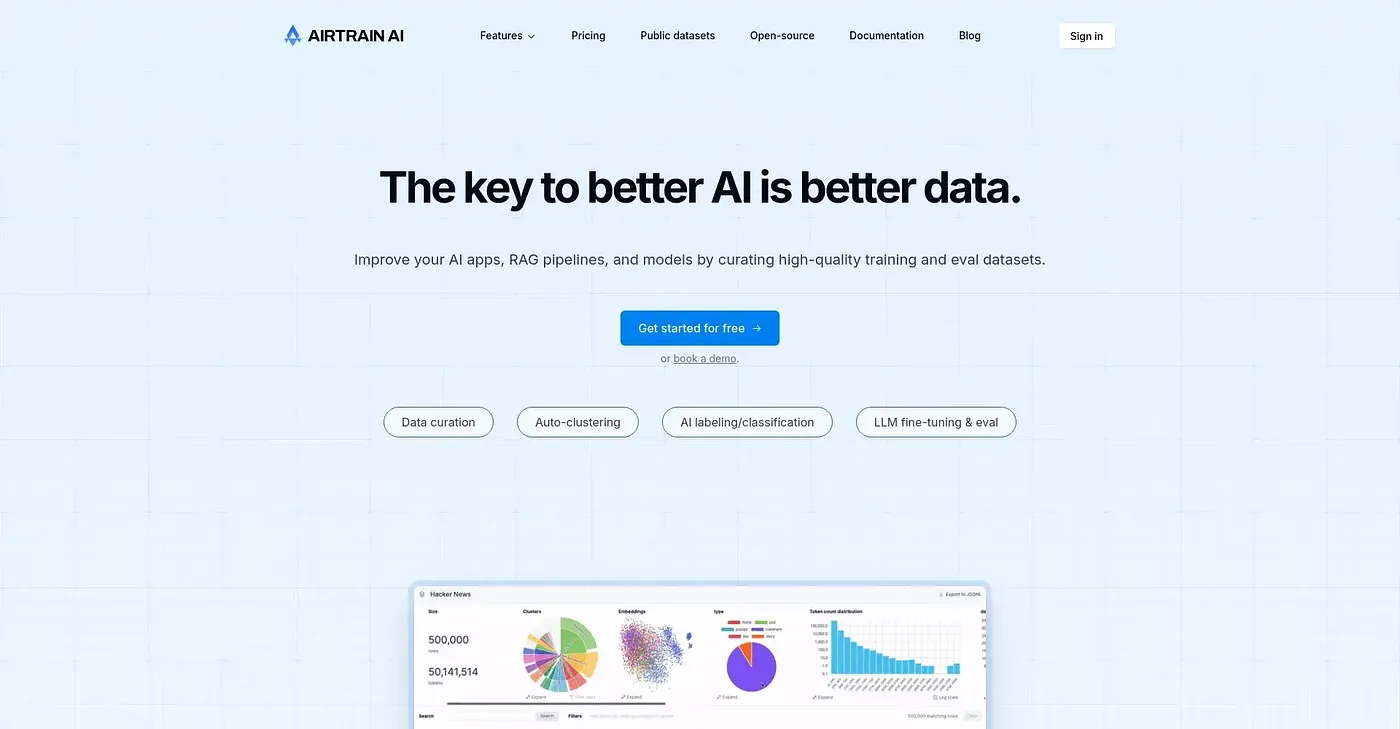 Screenshot of Airtrain AI