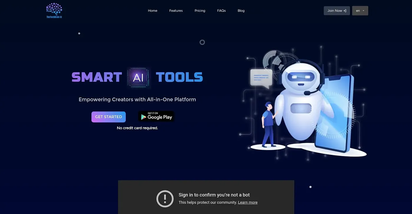 Screenshot of TheTechBrain AI