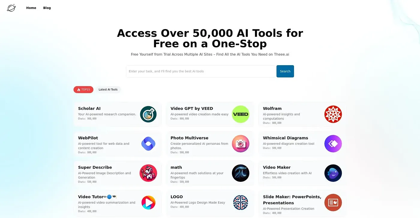 Screenshot of Theee.ai