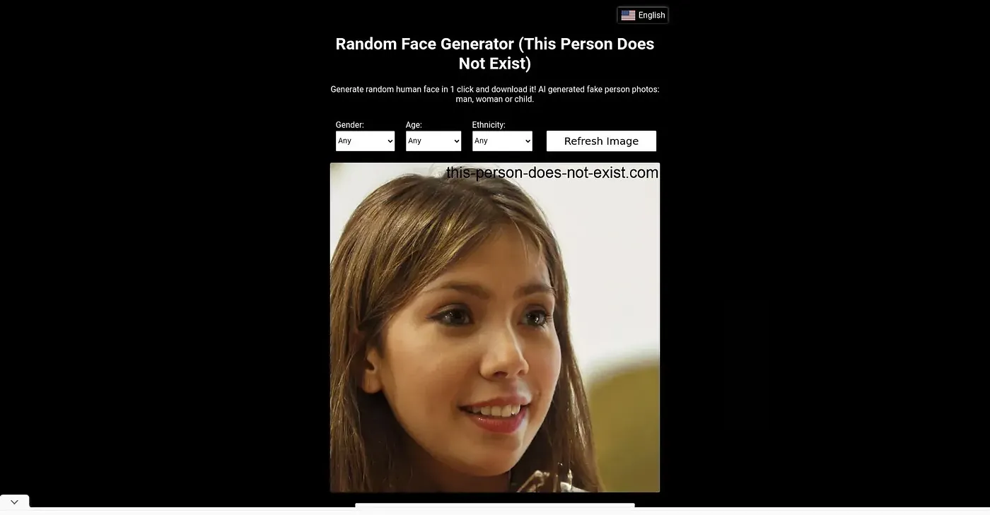 Screenshot of This Person Does Not Exist