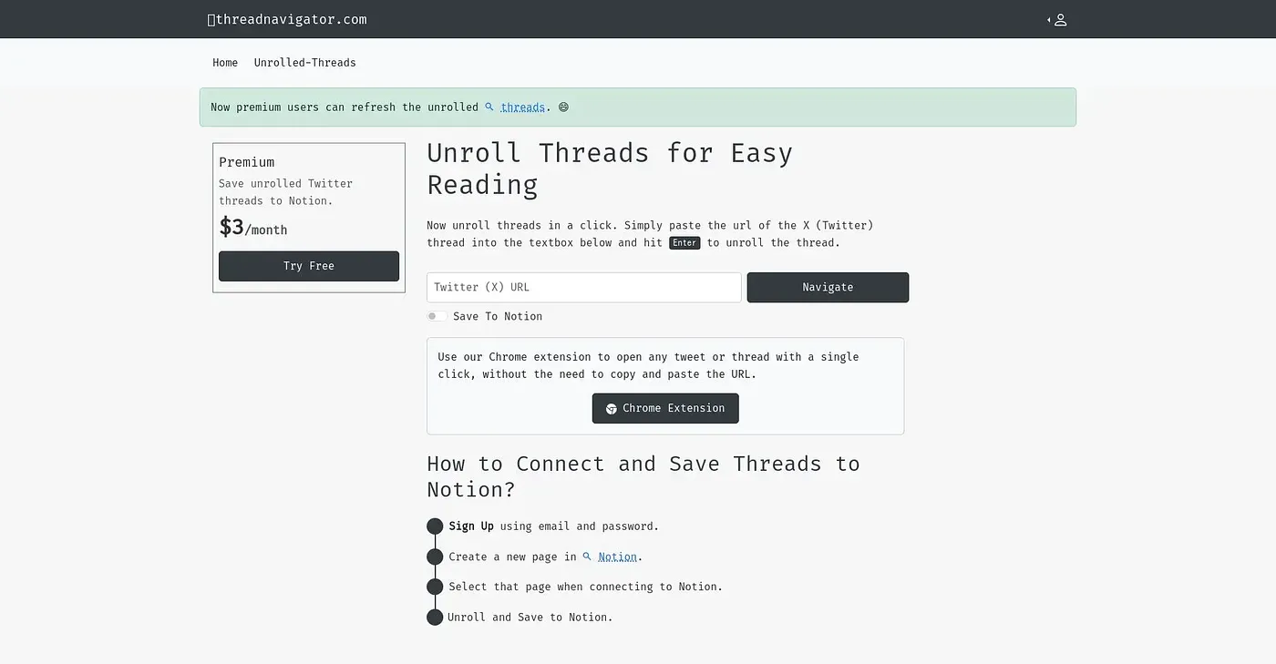 Screenshot of Threader Navigator