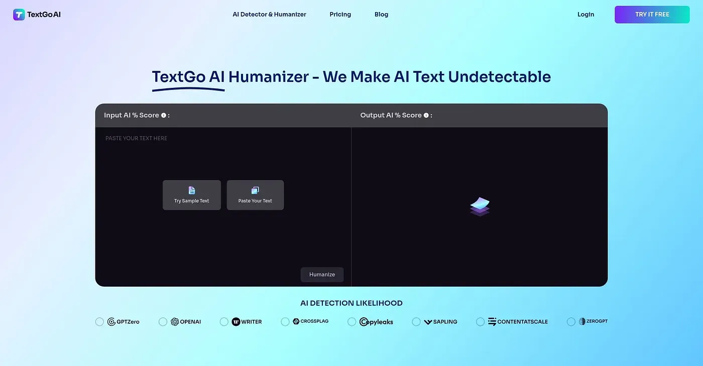 Screenshot of TextGo AI