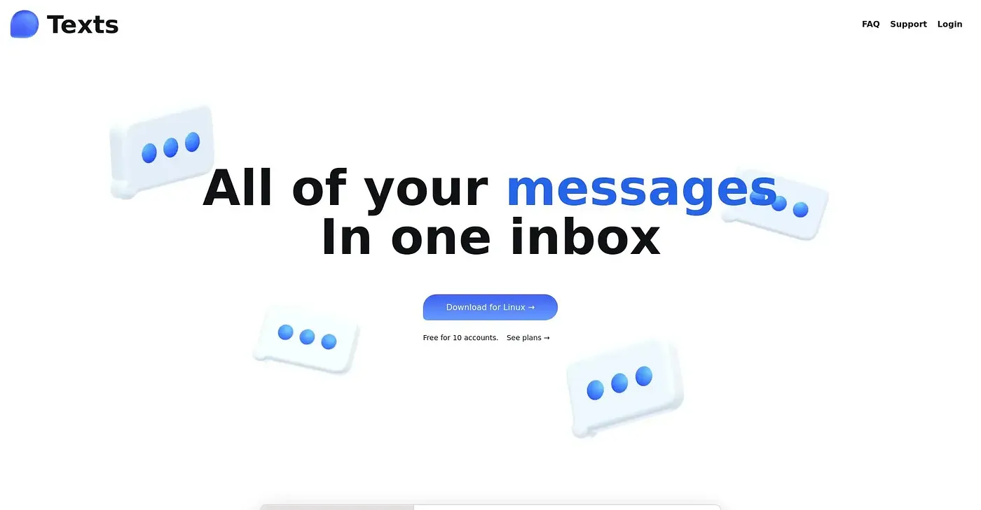 Screenshot of Texts
