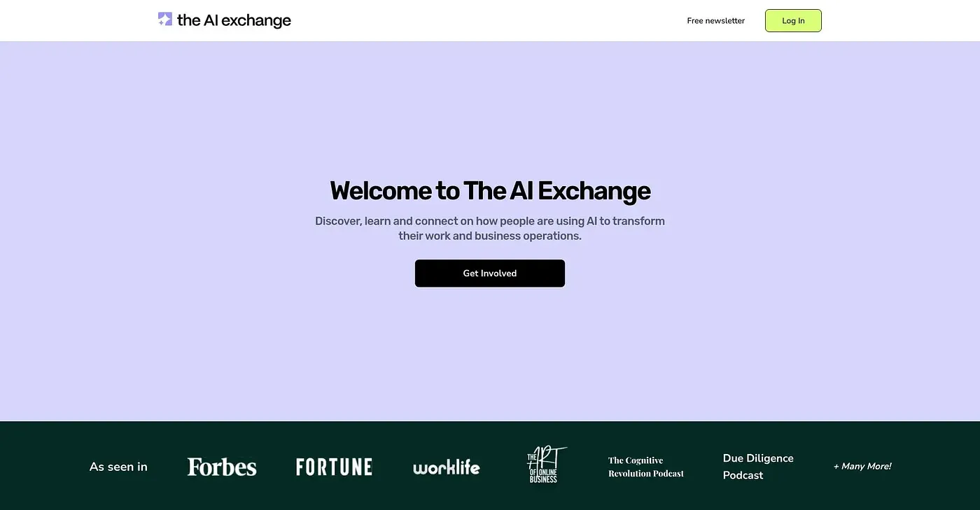 Screenshot of The AI Exchange