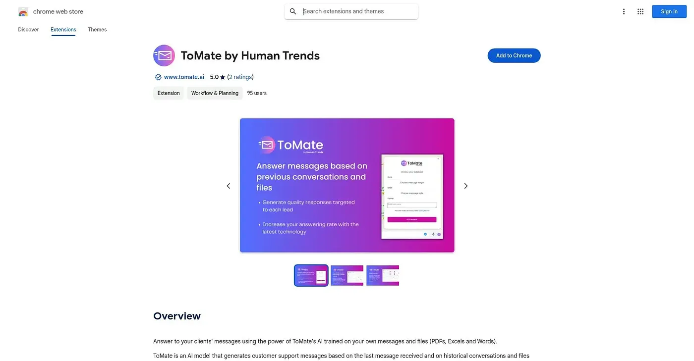 Screenshot of ToMate