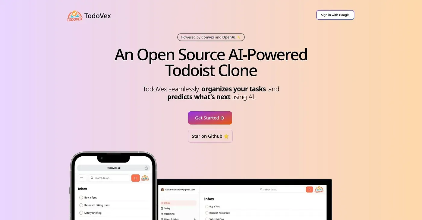 Screenshot of TodoVex