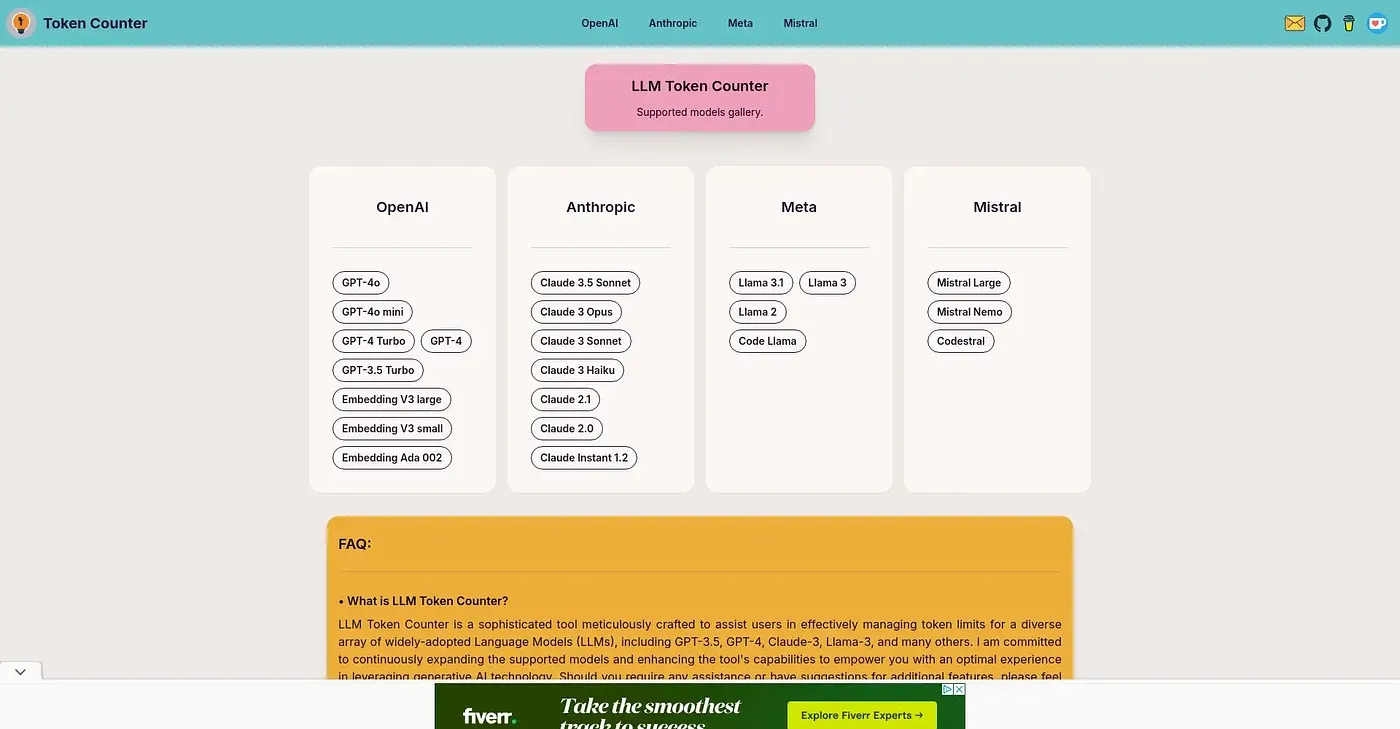 Screenshot of Token Counter