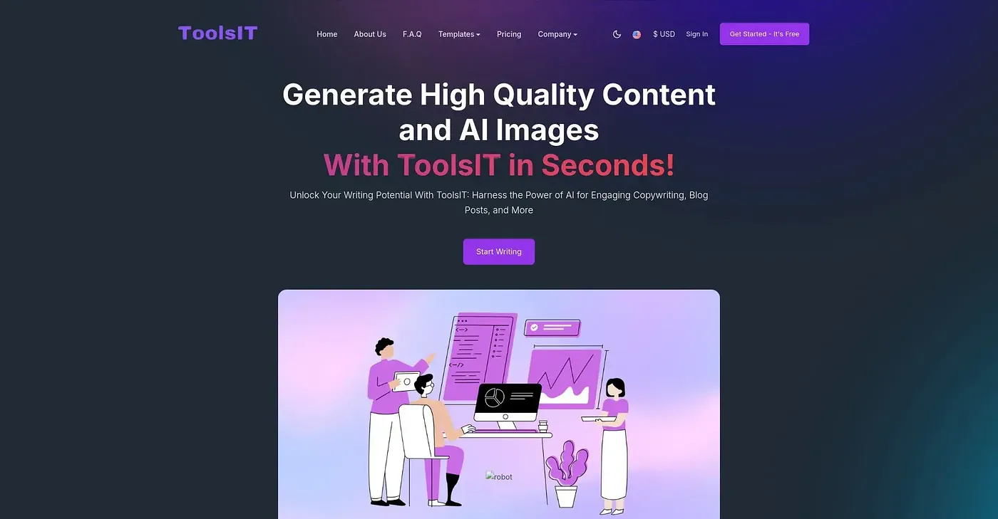 Screenshot of Tools It AI