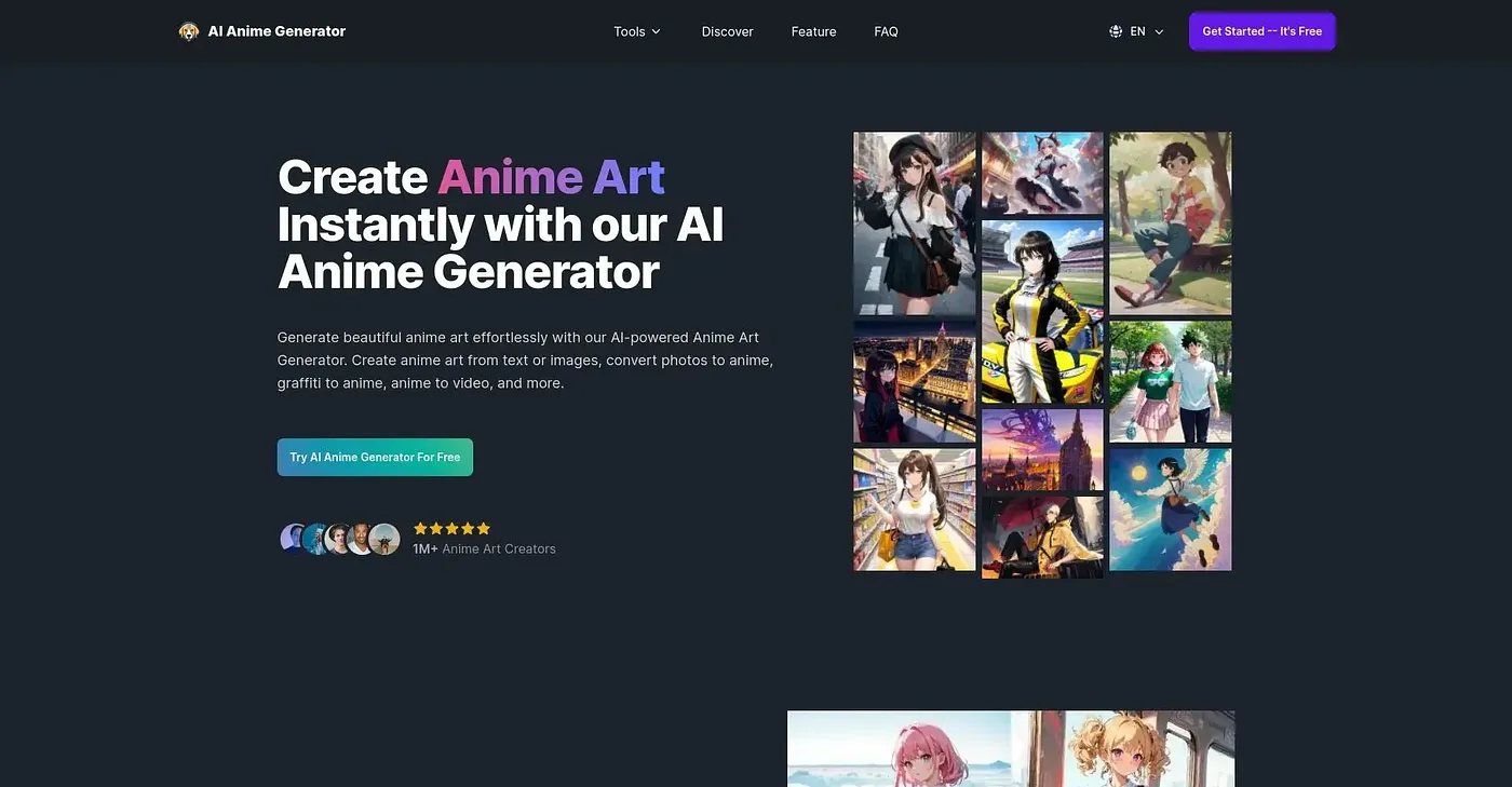 Screenshot of AI Anime Gen