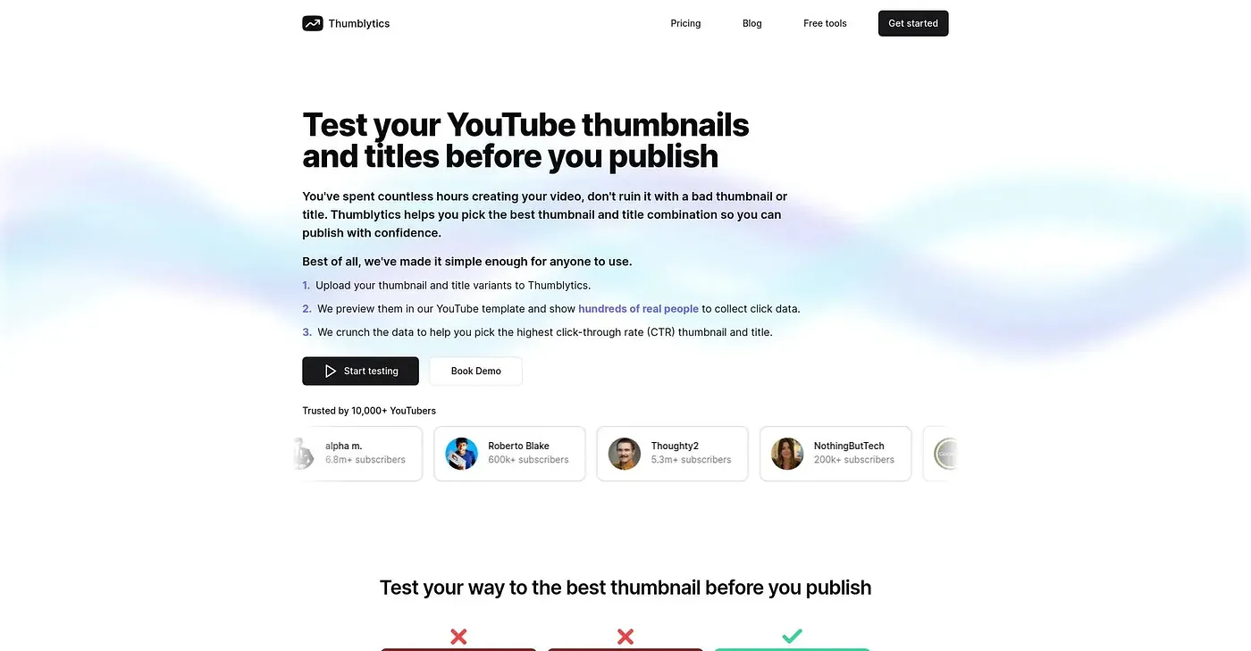 Screenshot of Thumblytics