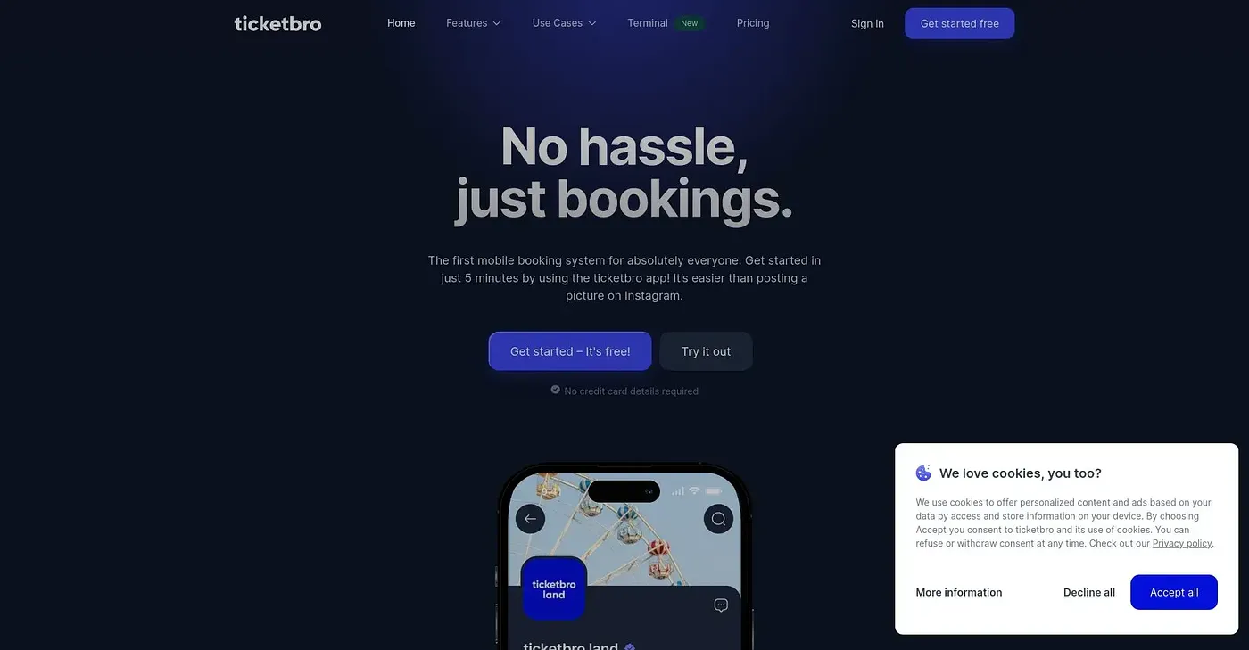 Screenshot of Ticketbro
