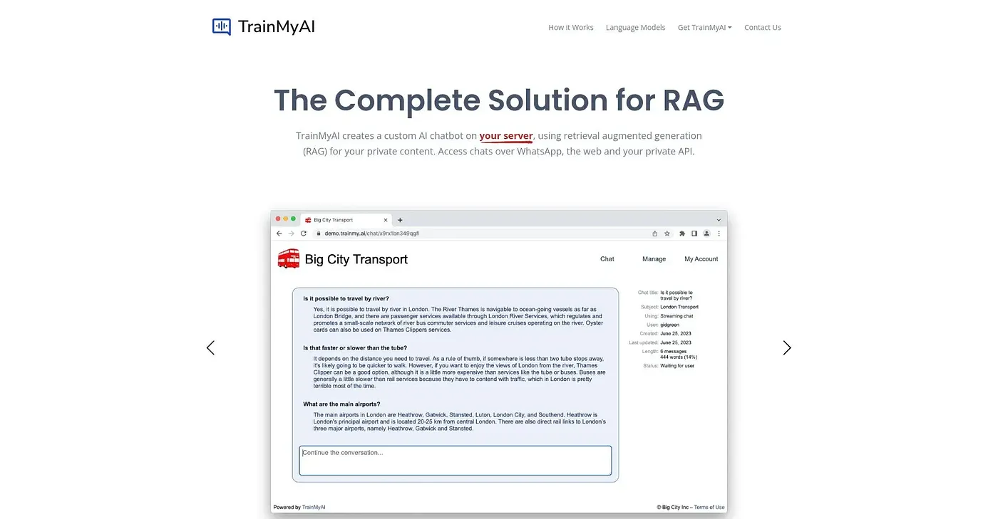 Screenshot of Trainmy AI