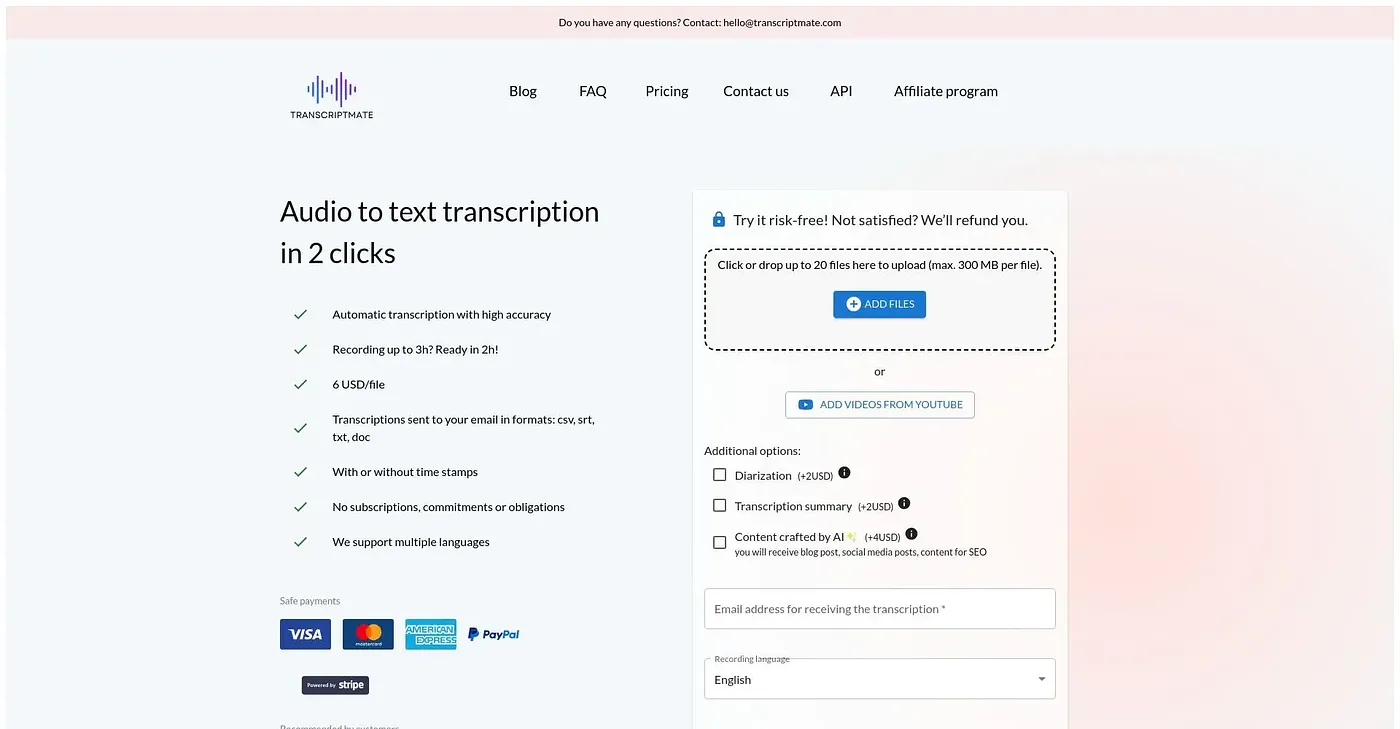 Screenshot of Transcript Mate
