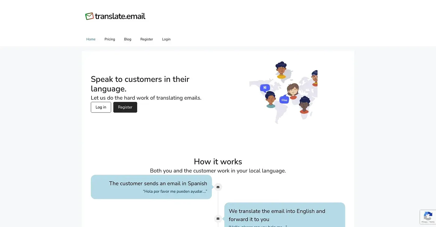 Screenshot of Translate Email