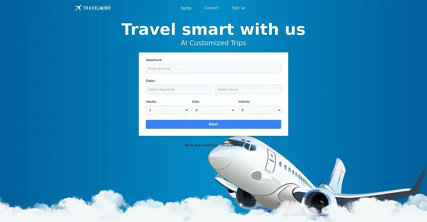Screenshot of TravelMind