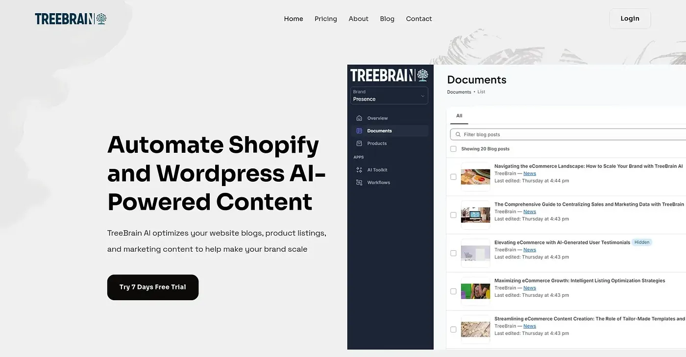 Screenshot of Treebrain