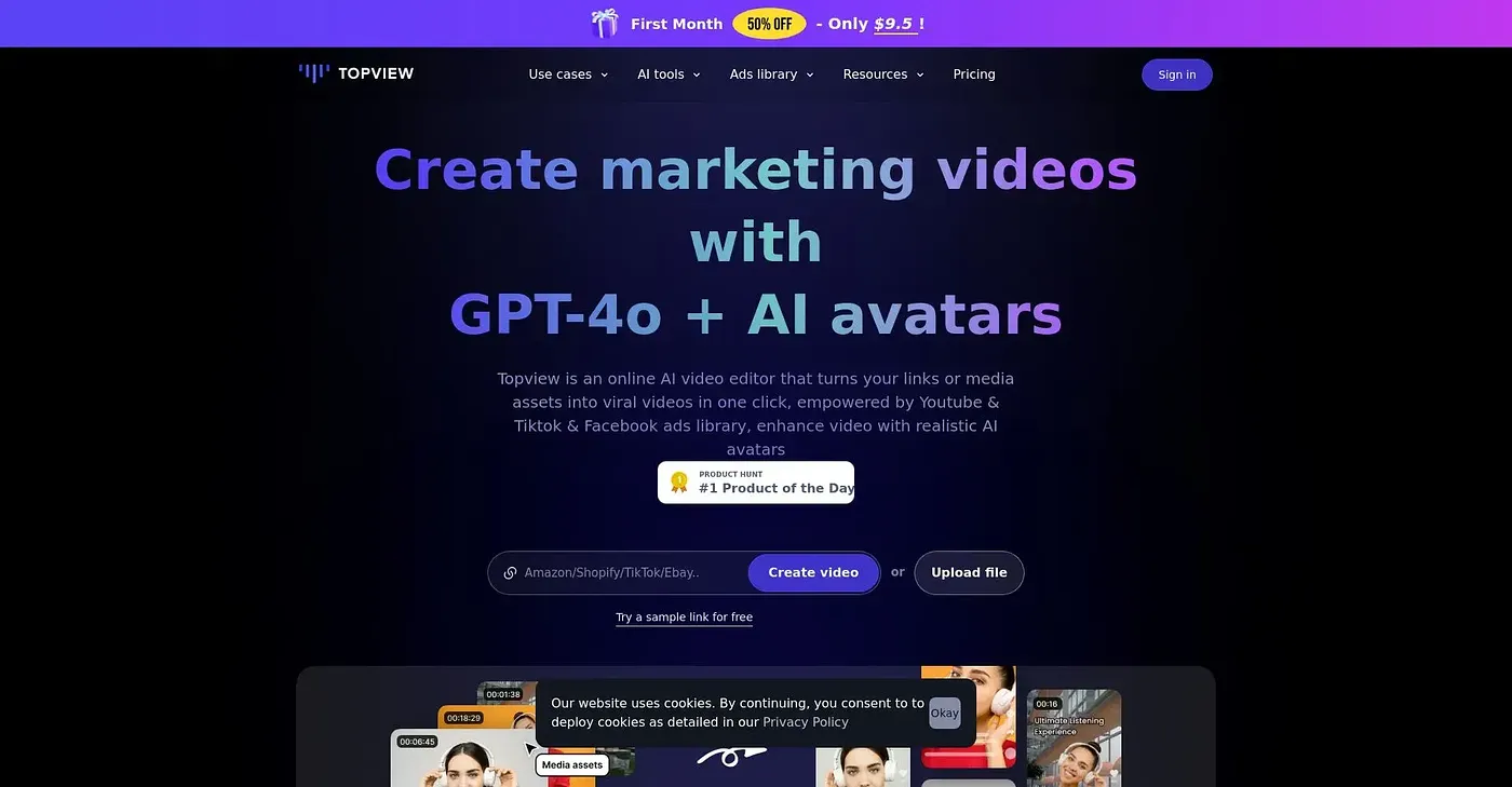 Screenshot of Topview AI