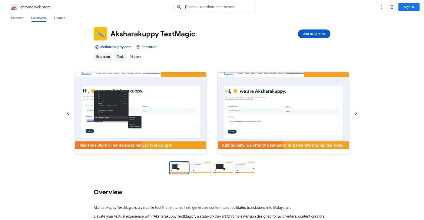 Screenshot of Aksharakuppy TextMagic Chrome Extension