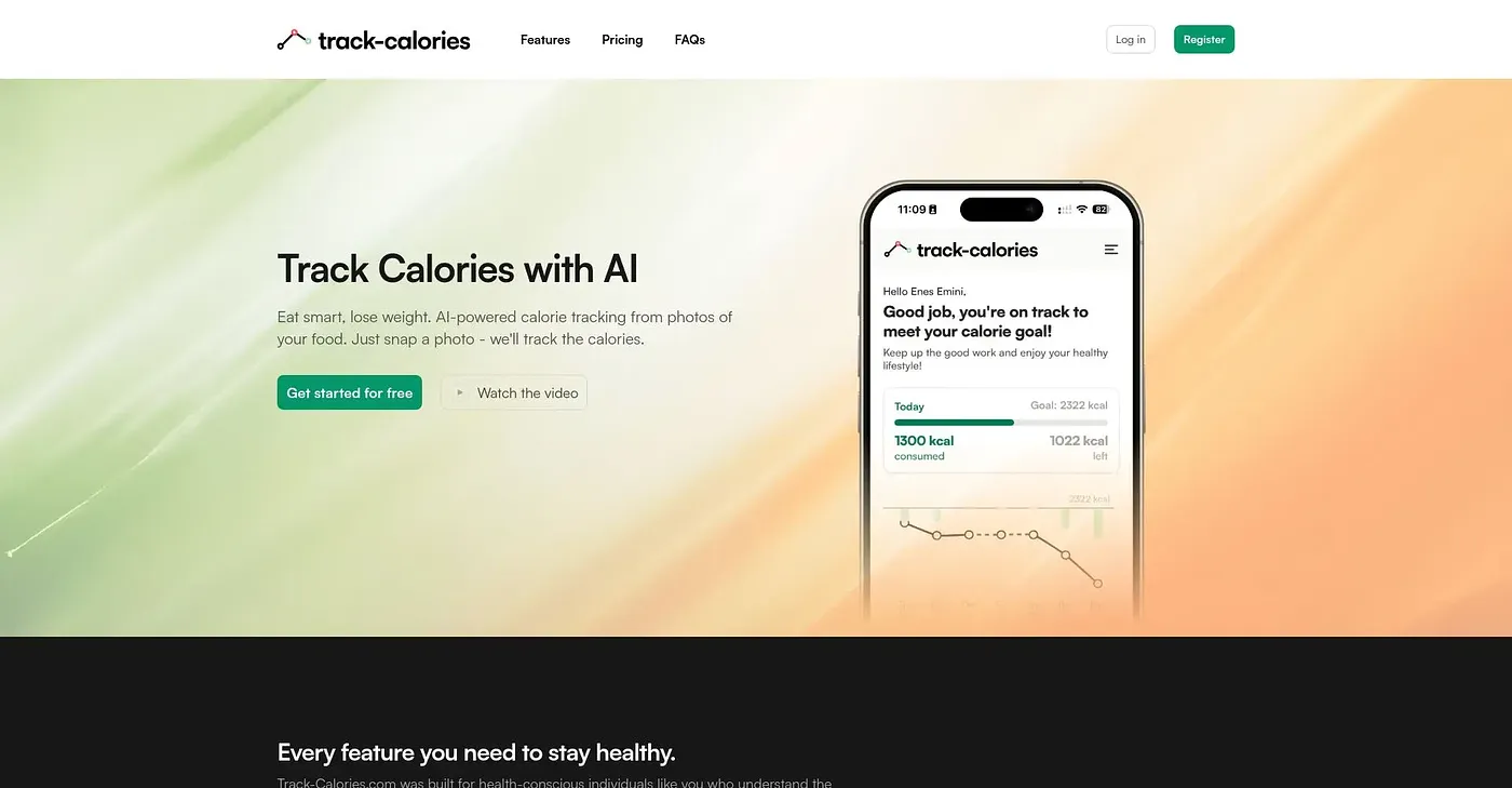 Screenshot of Track Calories