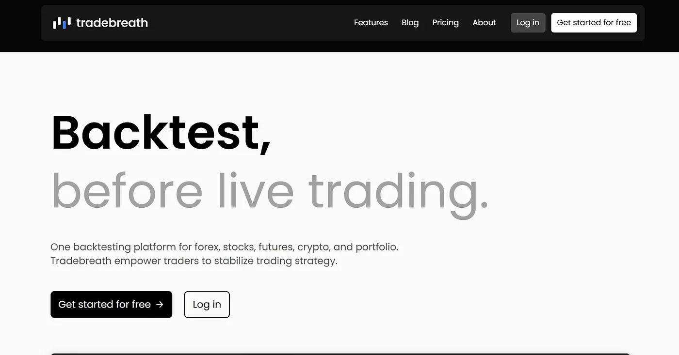 Screenshot of Tradebreath